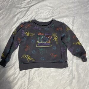 6/ $30 sale) Disney Pixar Toy Story Gray Sweatshirt with Colorful Characters